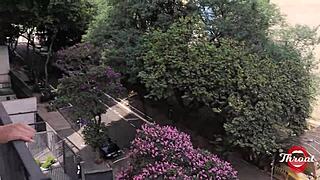 novinha otaku gives sloppy blowjob on balcony