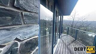 Pregnant woman seduces in POV for debt relief