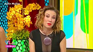 aylin mujica flashes marked nipples and big ass in mini dress