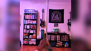 Black lingerie rock and roll strip