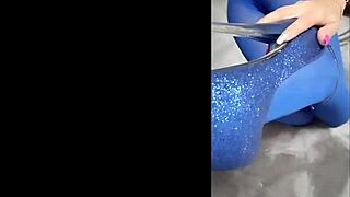 Sexy Pantyhose And Blue High Heels