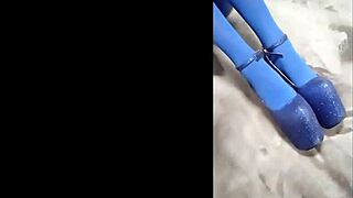 Sexy Pantyhose And Blue High Heels