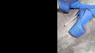 Sexy Pantyhose And Blue High Heels