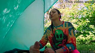 Slutty Hippie Jerked Me Off For Free In Her Tent