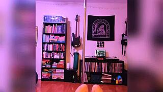 Black lingerie rock and roll strip