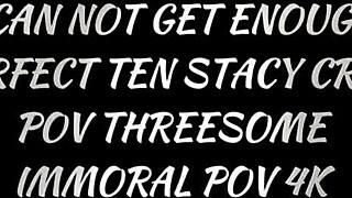 Double creampie with stacy cruz taking ten-inchers from charlie in group fun.