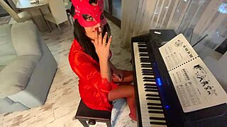 Milfycalla explores the piano teacher's dick in her adventures