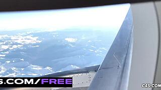 Naughty brunette teases in tight jeans with vibrator fun