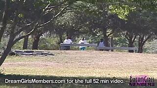 You can see her cum dripping as she masturbates outdoors turned on