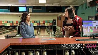 Bowling Alley Free Use Date With Stepmom And Stepdaughter!