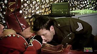 bisexual women playing with a dildo engage in group activities with other soldiers