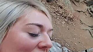 Watch this public doggystyle ending in a facial!