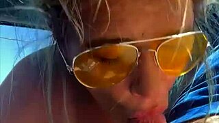 Blonde Slut Gets Huge Facial After Public Fucking!