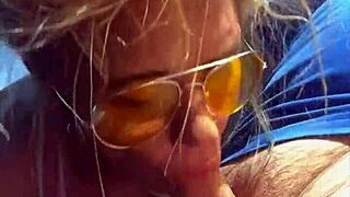 Blonde Slut Gets Huge Facial After Public Fucking!