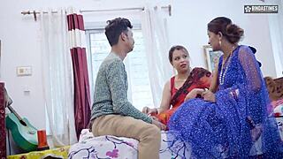 desi indian husband teaches how to satisfy two desi wives in full threesome movie