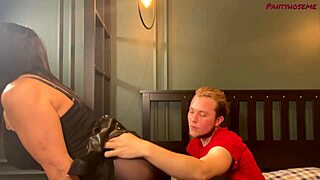 Young Man Texts Old Married Whore In Pantyhose For Fucking