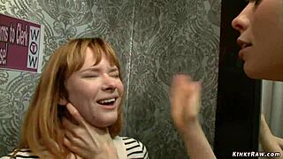 Bound Slave Fucked in Public Boutique During Humiliation Session