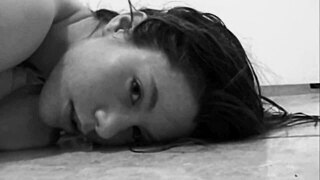 Sexy psycho girl bathing in the shower