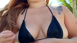 She wore a short bikini and headed to the beach seeking a guy