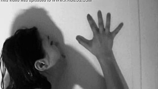 Sexy psycho girl bathing in the shower