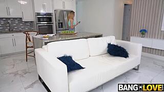 Dylan Moore practices yoga with stepdad