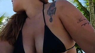 She wore a short bikini and headed to the beach seeking a guy