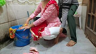 Bhabhi Gets Fucked While Washing Clothes In Bathroom Risky Outdoor!