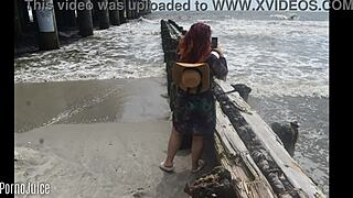 promo colombian beach bunny exposes all holes on beach