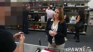 Broke Milf Sells Cunt in Pawnshop for Big Cock