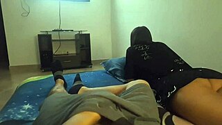 my stepsister and i watch a movie alone at home