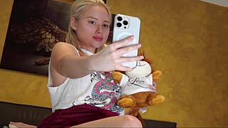 wonderfully hot petite blonde college girl paints my balls for easter