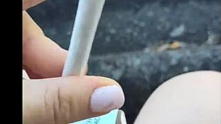 Kelly Kendricks Smokes With Lots Of Cleavage In Sun