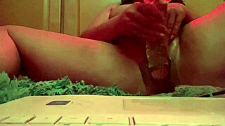 Horny MILF Uses Dildo on Her Shaved Pussy