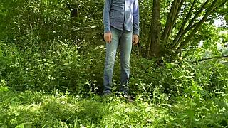 sexy fat milf takes off her panties and pisses duet with a stranger