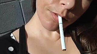 Kelly Kendricks Smokes With Lots Of Cleavage In Sun