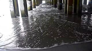 promo colombian beach bunny exposes all holes on beach