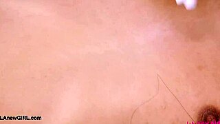 Cute teen brunette shows sexy body in interview