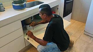 pregnant wife cheats with plumber and lets him cum inside completely