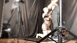 Roxxxie Blackhart delivers sloppy interracial blowjob in Season 4 BTS