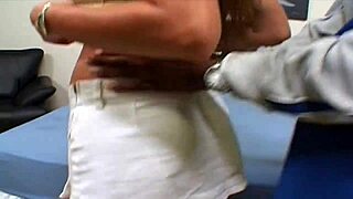 busty brunette fucks horny black stud!