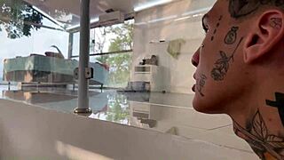 older brother waits for mom to leave to spend time with sister on red