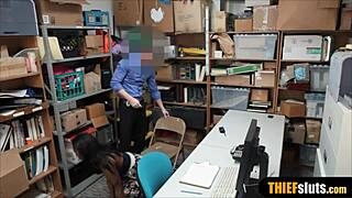 Busty ebony teen thief punished fucked by perv officer