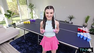 julia james loses pong game and gets her tight pussy filled