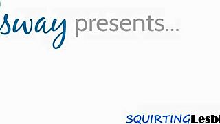 facesitting milf squirts hard during threesome