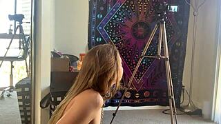 teen takes first facial load from brad newman... laney grey's big ass bouncing while he cums on her face!!