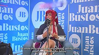 Evybubbles cosplay has multiple orgasms riding the sybian on juan bustos podcast, intriguing contrast of public and private pleasure