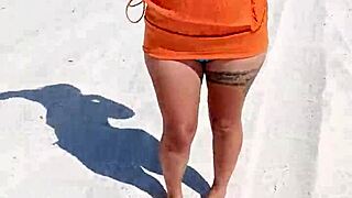 Mexican Whore Shows Tits And Ass On Public Beach