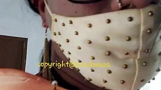 lara dsouza as indian crossdresser in orange satin saree