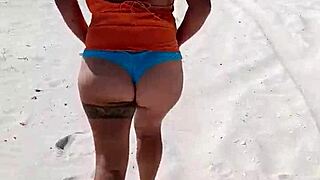 Mexican Whore Shows Tits And Ass On Public Beach