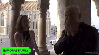 Porno Dan in threesome with ass licking doggystyle and big natural tits